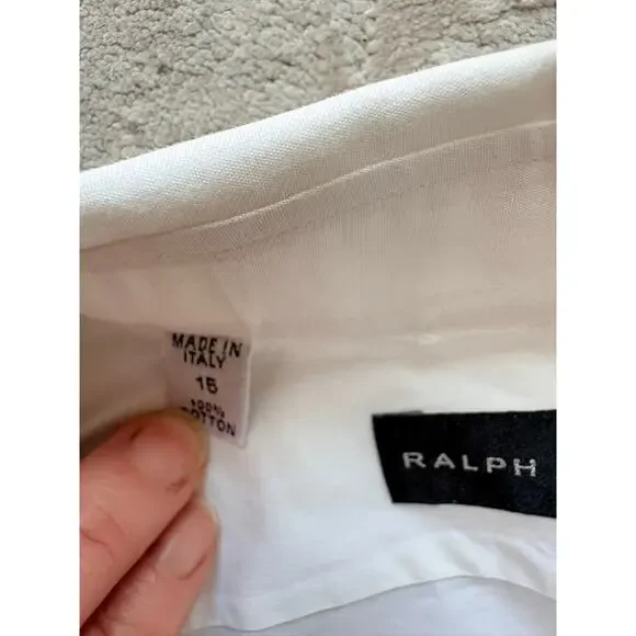 Ralph Lauren Black Label Men's Dress Shirt White Italian French Cuff 15 - Picture 4 of 11